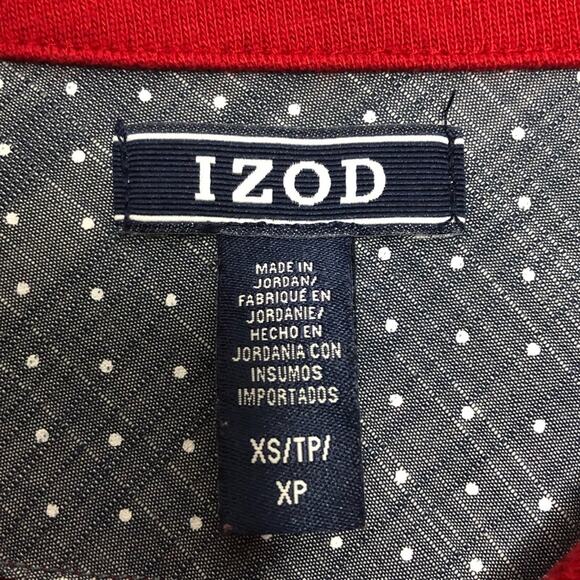 🌷5 for $25 IZOD Mixes Media Sweater Top with Polka Dots - Picture 3 of 7